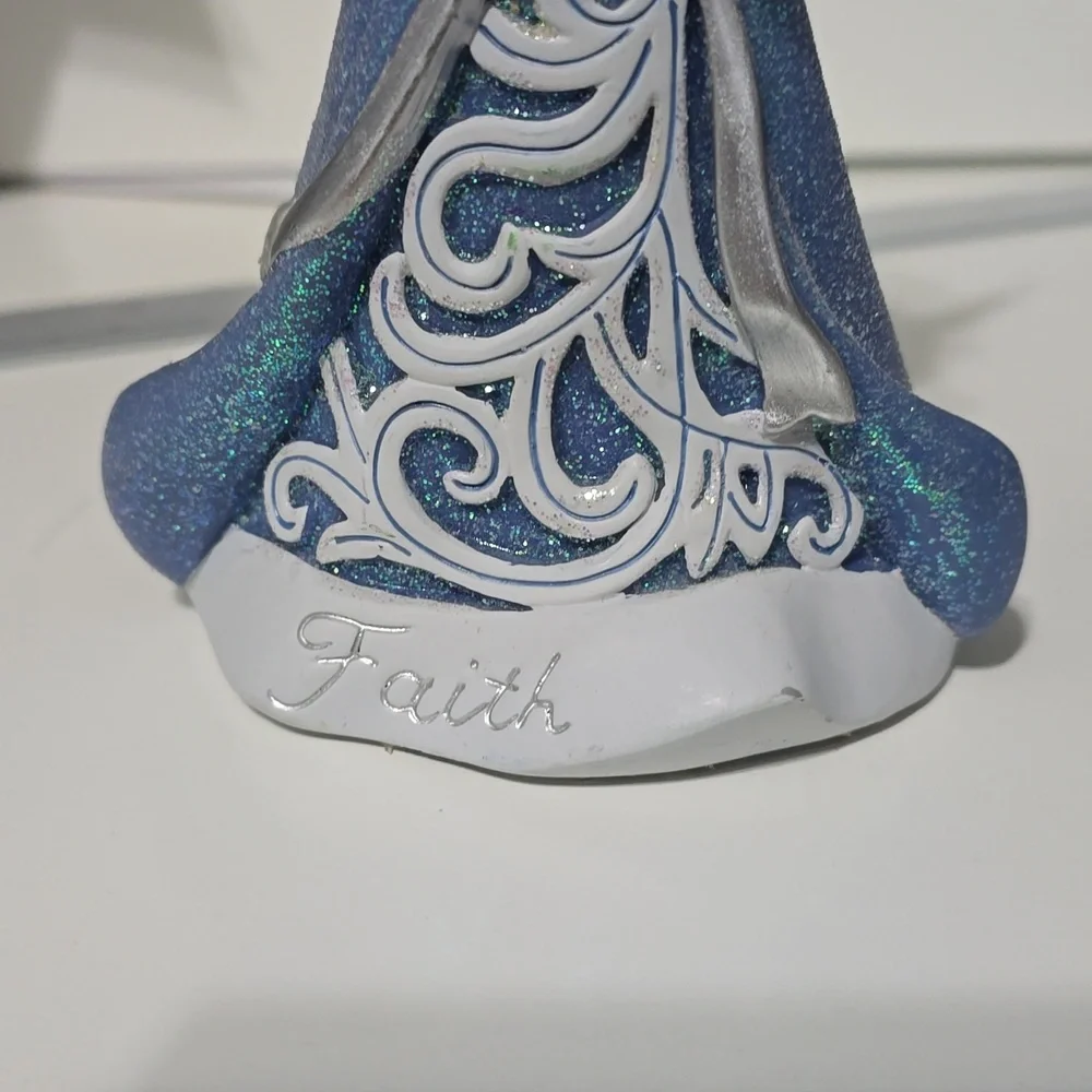 Precious Moments Sparkling Blue Angel Figurine Holding Star 6-1/2